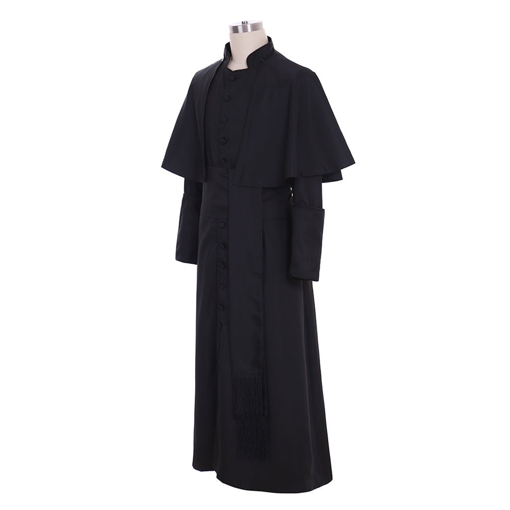 Veste Preta de Sacerdote Romano Cosplay - Vestes Góticas de Clérigo & Traje Medieval de Mago - Estrela Cosplay