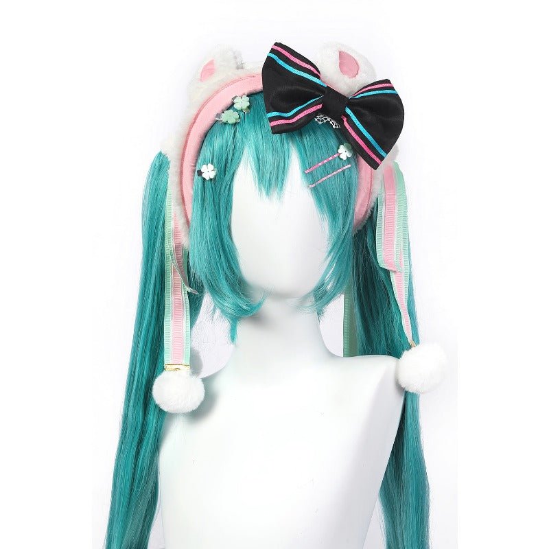 Fantasia de Cosplay Magical Mirai 2021 Coelho Trevo Miku com Botas - Traje de Hatsune Miku - Estrela Cosplay