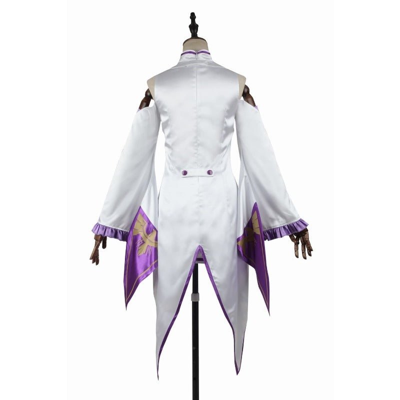 Fantasia de Emilia Cosplay - Re:Zero Kara Hajimeru Isekai Seikatsu Vestido de Anime com Tiara para Festa de Halloween - Estrela Cosplay