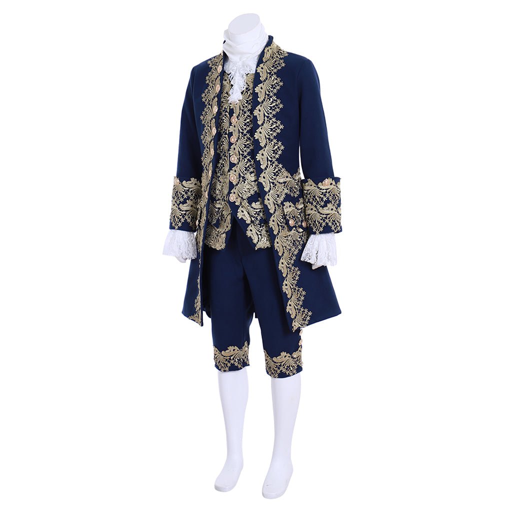 Terno de Corte Rococó Azul do Século 18 para Homens - Traje Aristocrático Colonial Vitoriano | Série Medieval Estrela do Cosplay - Estrela Cosplay