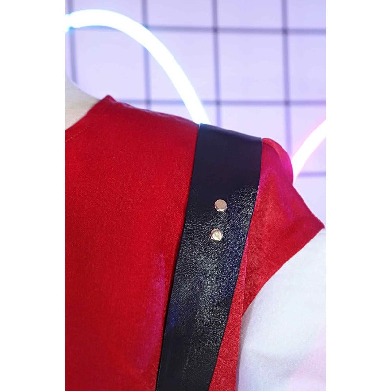 Fantasia Cosplay Needy Girl Overdose - Abyss KAngel Saia de Couro Sintético Preto - Estrela Cosplay