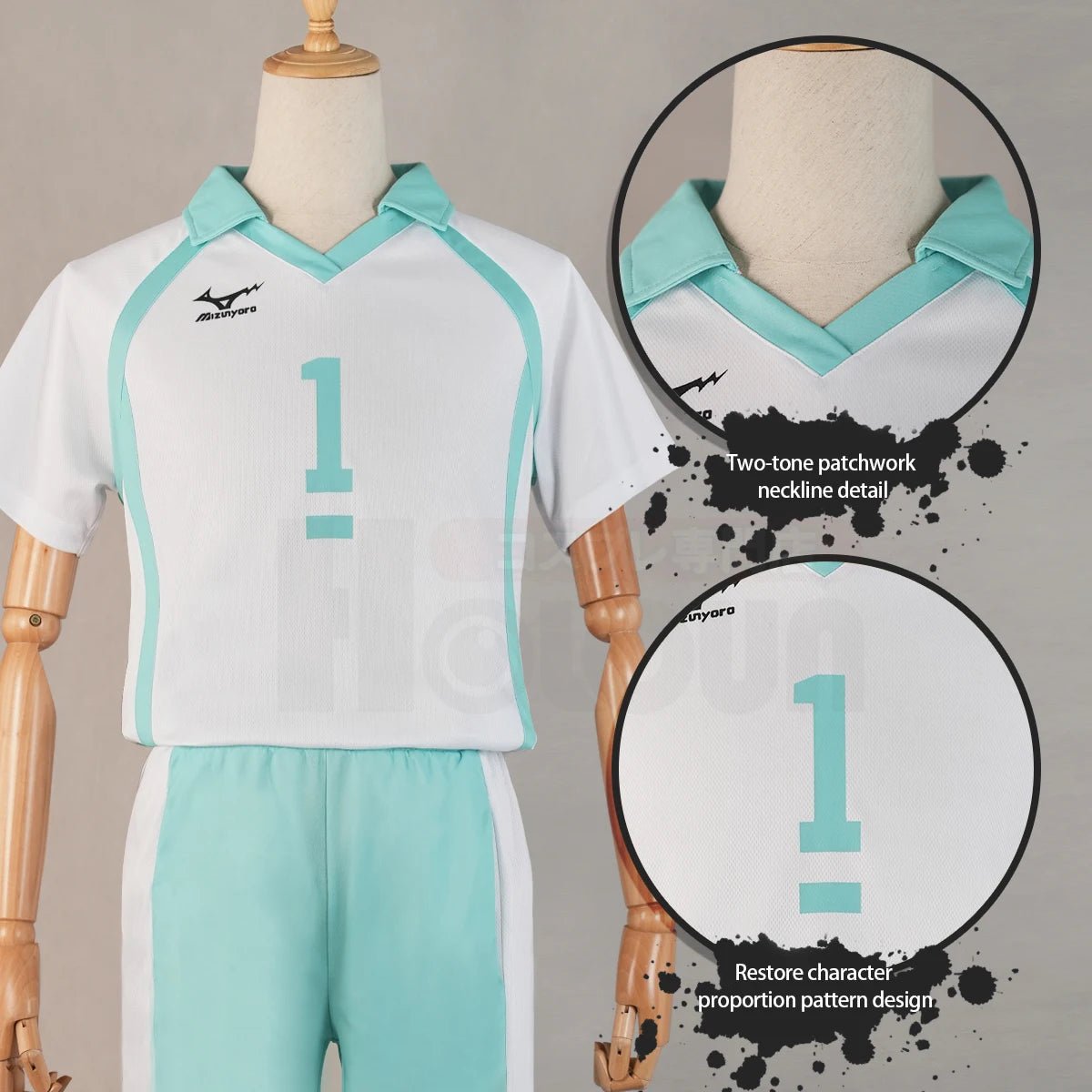 Fantasia de Cosplay Oikawa Tooru Haikyuu!! - Camisa de Vôlei Aoba Johsai, Shorts e Peruca - Estrela Cosplay
