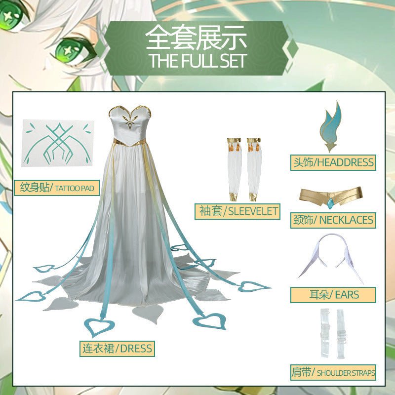 Fantasia de Naxida Genshin Impact – Traje Oficial de Nahida para Cosplay - Estrela Cosplay