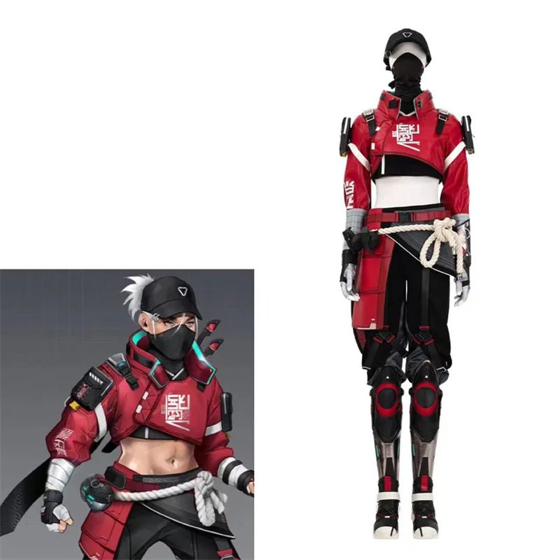 Fantasia Cosplay Wraith Skin Pele Vermelha do Jogo Apex Legends - Conjunto Completo para Halloween e Carnaval - Estrela Cosplay