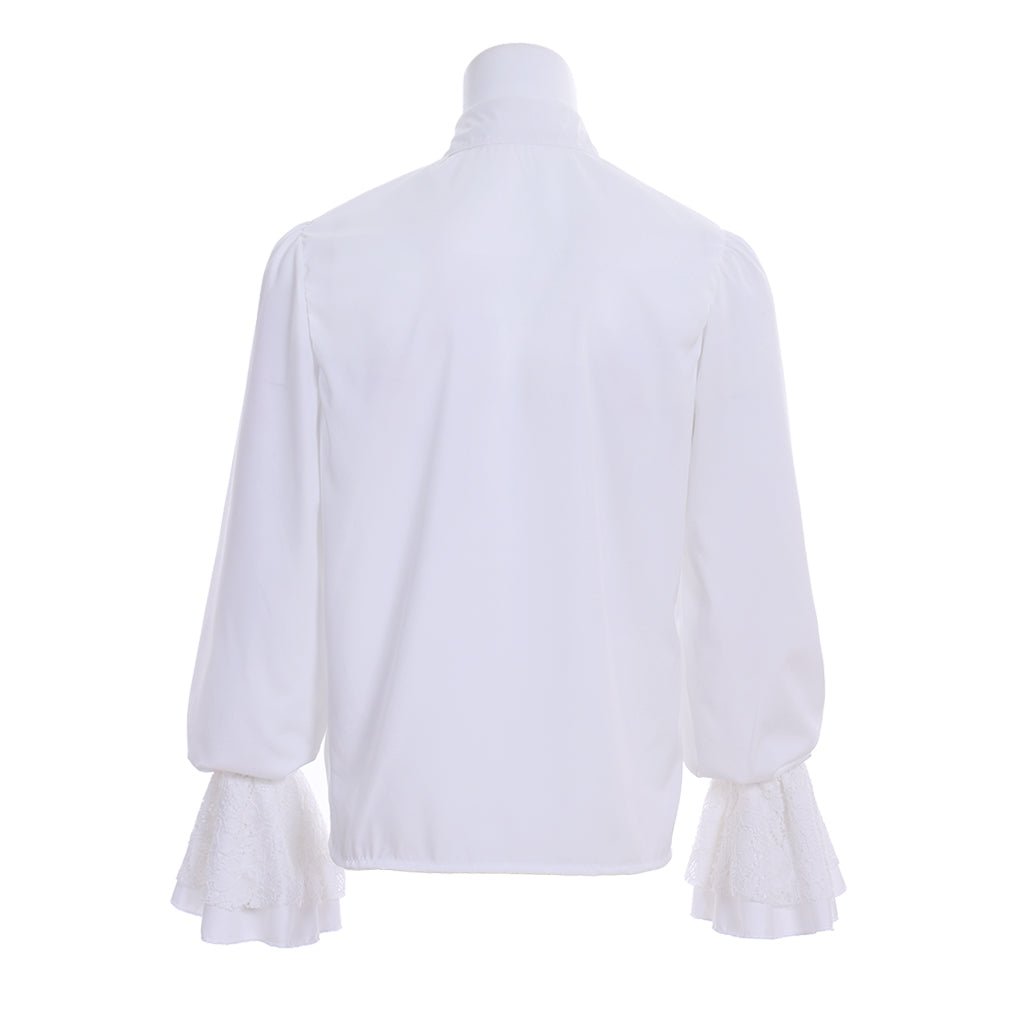 Camisa de Pirata Medieval com Babados para Homens - Blusa de Príncipe Vitoriano Tudor Rococo | Série Cosplay Estrela do Cosplay - Estrela Cosplay