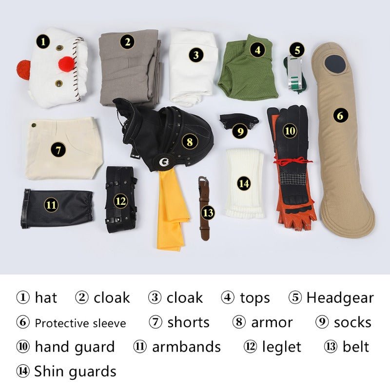 Fantasia de Cosplay FF Yuffie Kisaragi - Capa e Conjunto de Duas Peças com Chapéu para Fãs de Final Fantasy - Estrela Cosplay