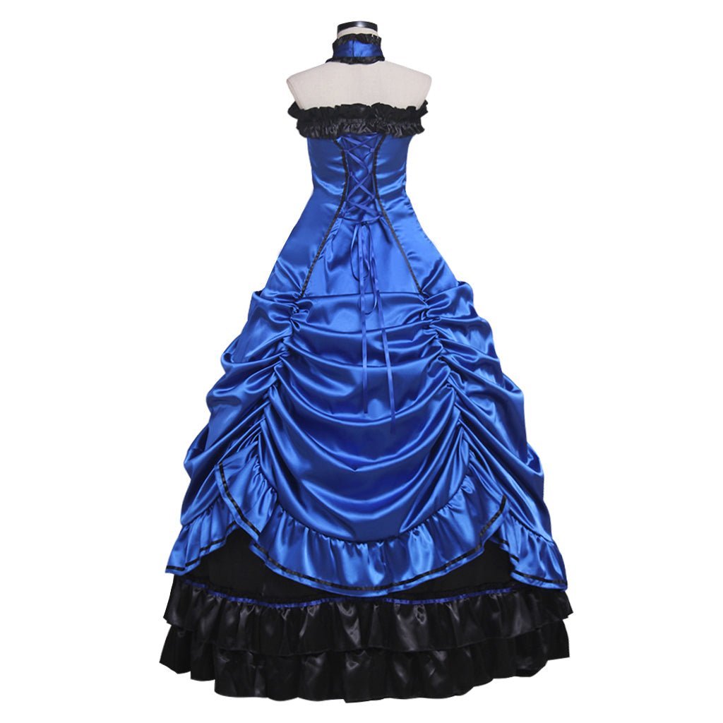 Vestido Gótico Steampunk Lolita Princesa Baile Medieval Rococo Vampiro Traje para Mulheres Fantasia Carnaval - Estrela Cosplay