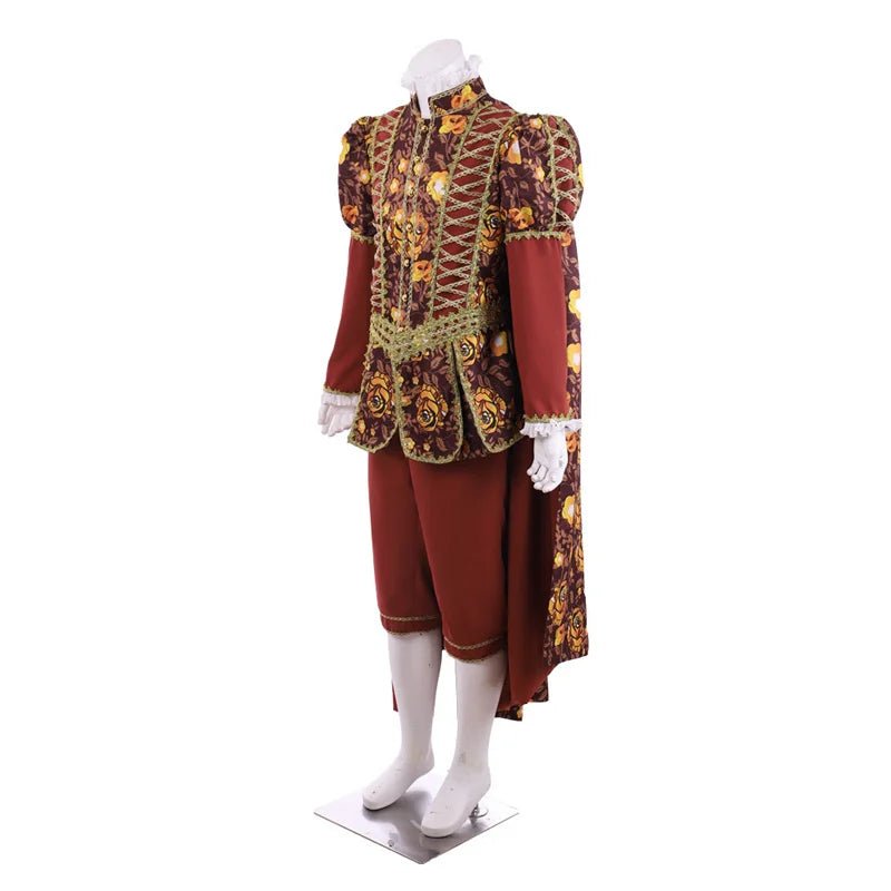 Traje de Rei Tudor para Homens - Fantasia Medieval Elizabetana com Capa | Série Medieval Estrela do Cosplay - Estrela Cosplay