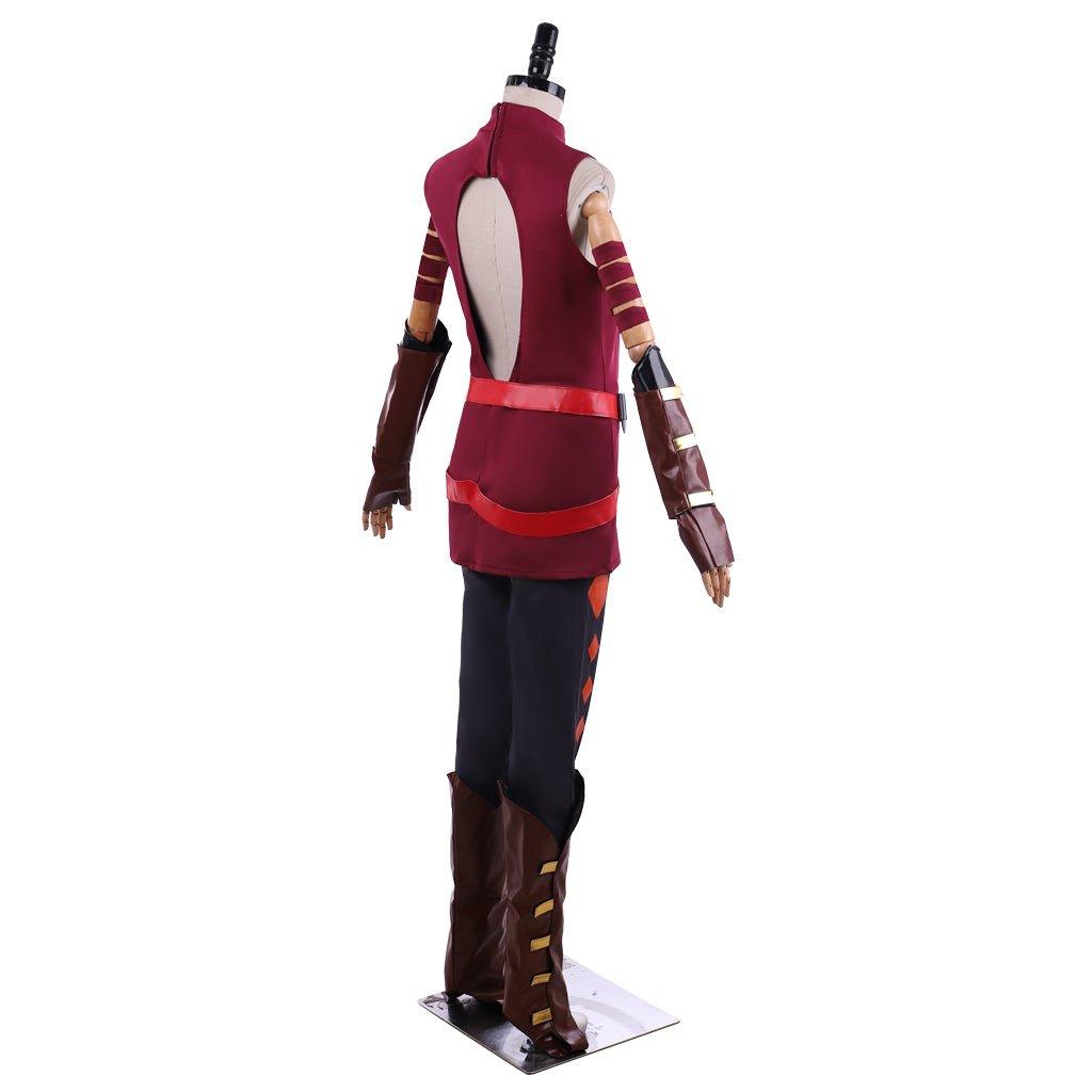 Fantasia Vermelha de Ahsoka Tano | Traje de Batalha e Chapéu para Mulheres Adultas | Roupa de Halloween Star Wars - Estrela Cosplay