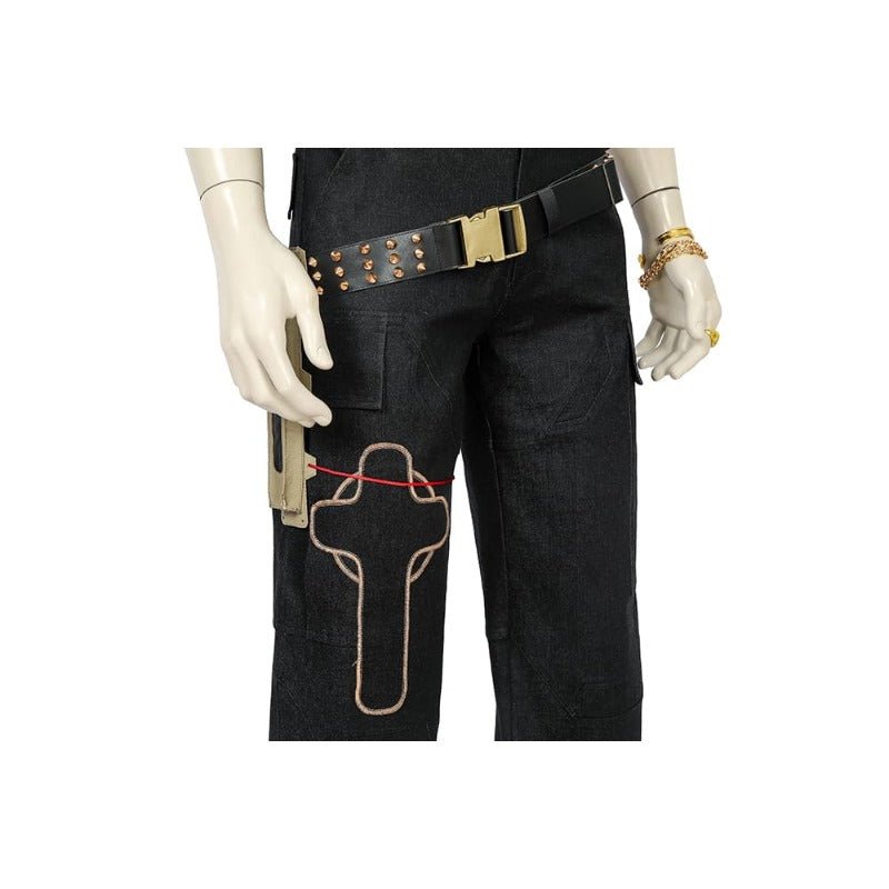 Traje de Cosplay Jackie 2077 em Couro Artificial Fato Preto para Halloween e Festas - Estrela Cosplay