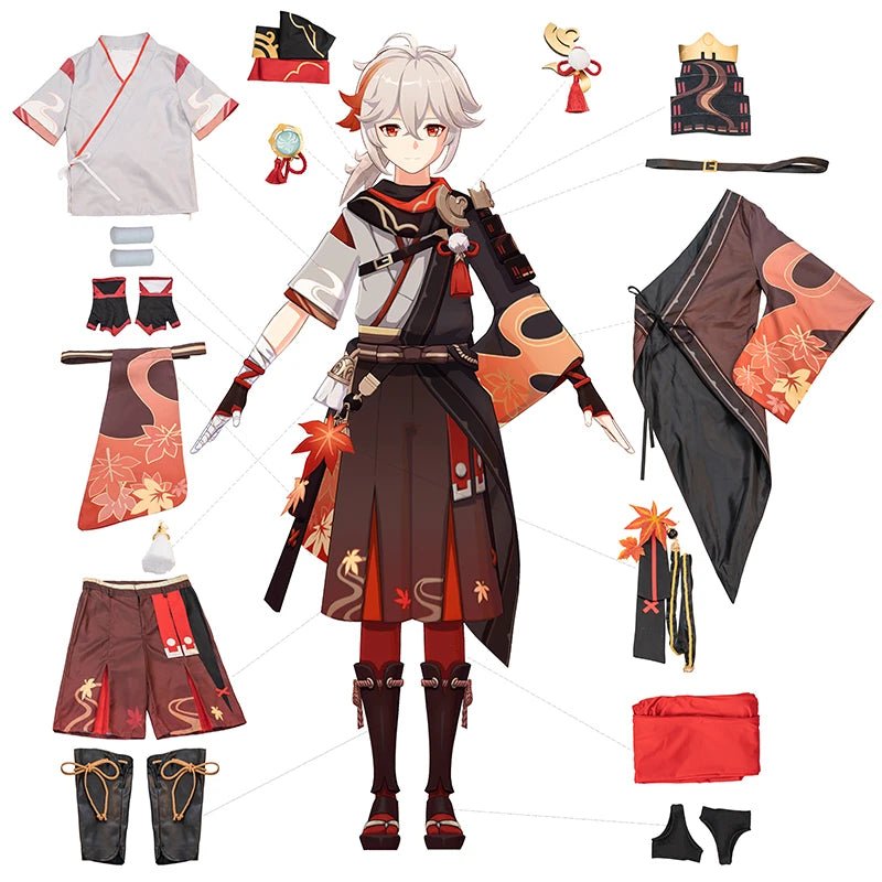 Fantasia de Kaedehara Kazuha Cosplay Genshin Impact Kiryu Kazuha - Conjunto Completo para Homens - Estrela Cosplay