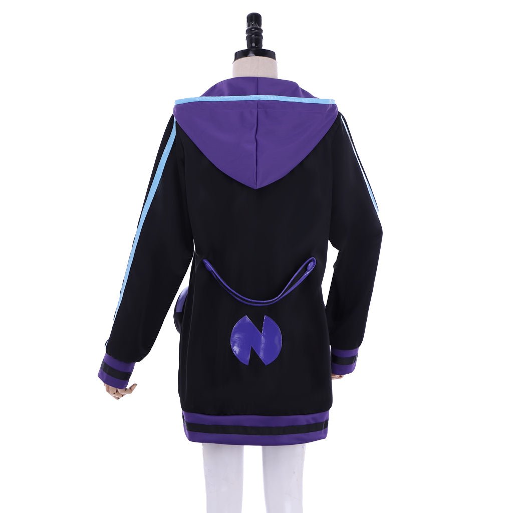Jaqueta de Capuz Purple Heart Netune - Cosplay Hyperdimension Neptunia Preto - Estrela Cosplay