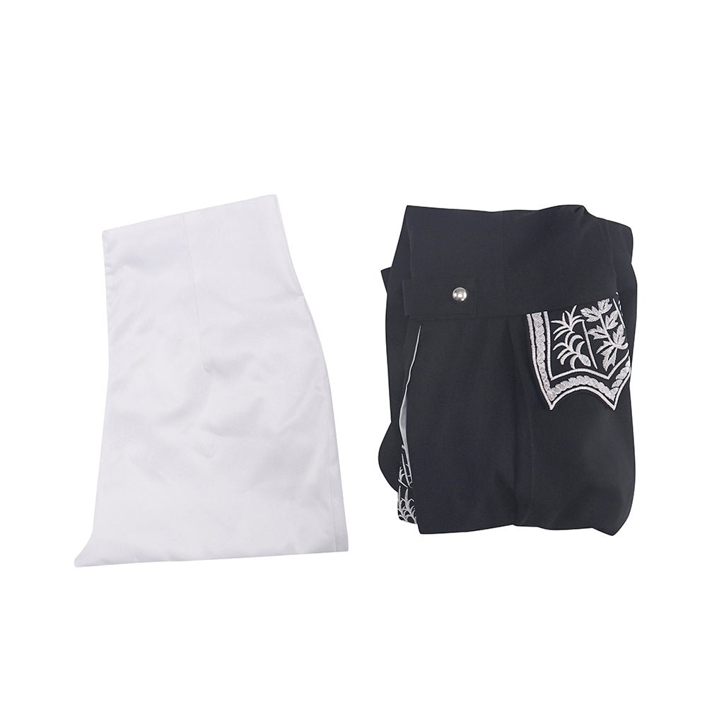 Conjunto Príncipe Medieval para Homens - Casaco e Colete de Tuxedo Preto com Detalhes em Prata para Cosplay e Feiras Renascentistas - Estrela Cosplay