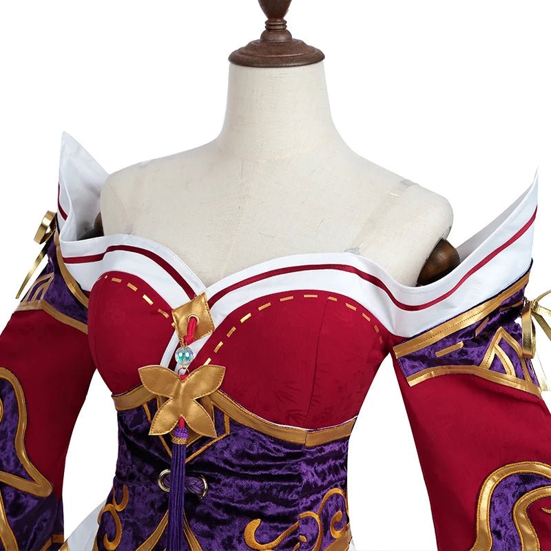 Fantasia de Cosplay de Ahri, a Raposa de Nove Caudas do Jogo LOL, com Peruca - Estrela Cosplay