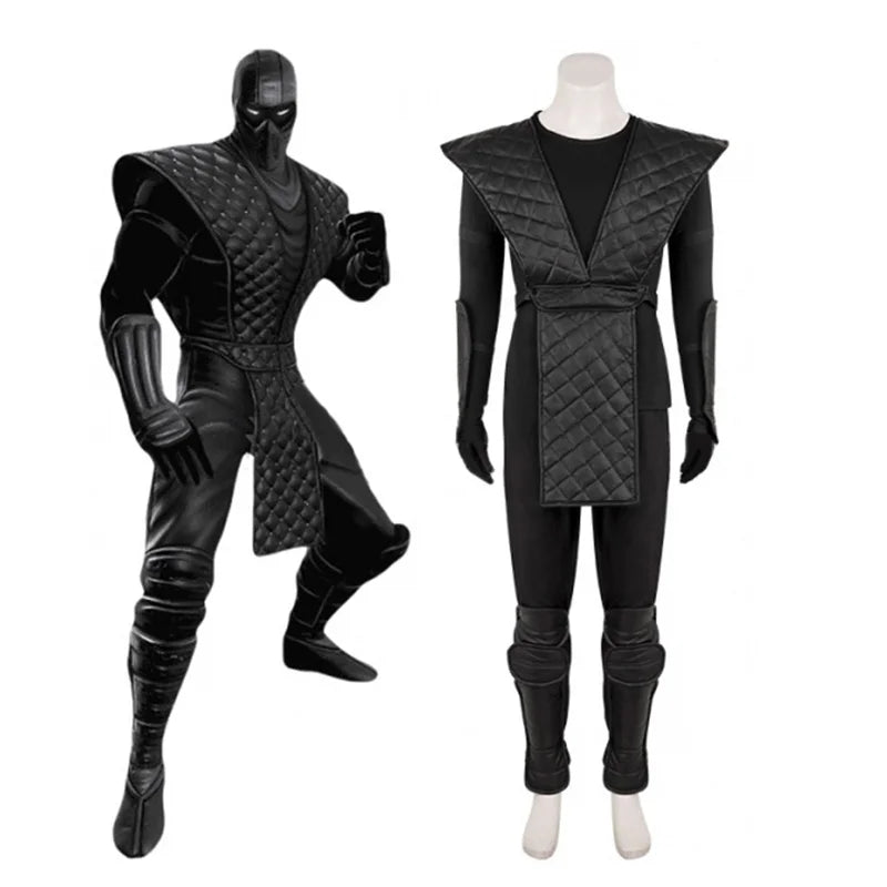 Traje Cosplay Noob Saibot | Conjunto Preto Completo de Mortal Kombat para Adultos Halloween Carnaval - Estrela Cosplay