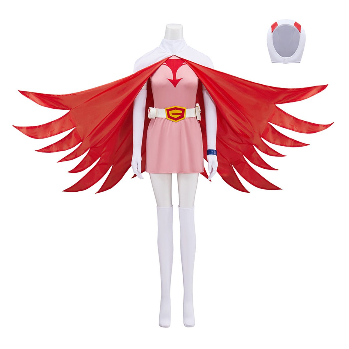 Fantasia Rosa Jun da Equipe Ninja Científica Gatchaman – Traje Oficial de Anime - Estrela Cosplay