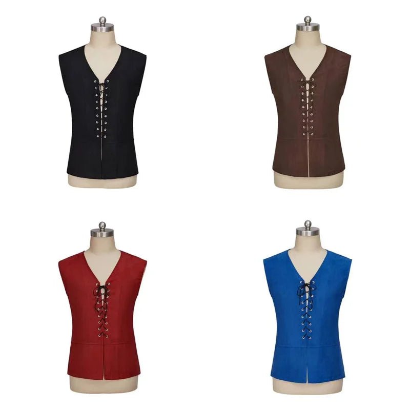 Colete Medieval Viking Steampunk - Colete Pirata Renascentista Gótico para Homens | Série Cosplay Estrela do Cosplay - Estrela Cosplay
