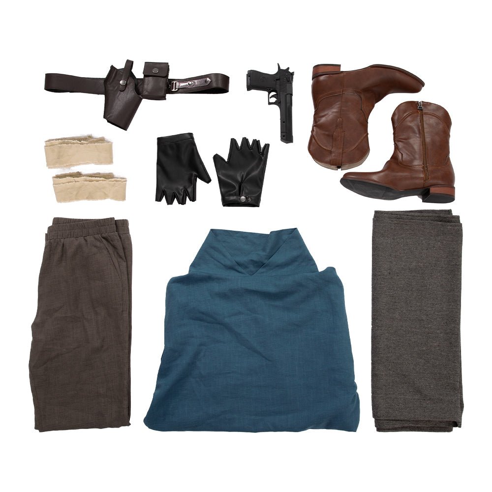 Conjunto de Traje Azul de Obi-Wan Kenobi de Star Wars para Halloween e Cosplay - Estrela Cosplay