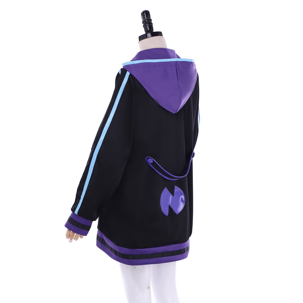 Jaqueta de Capuz Purple Heart Netune - Cosplay Hyperdimension Neptunia Preto - Estrela Cosplay