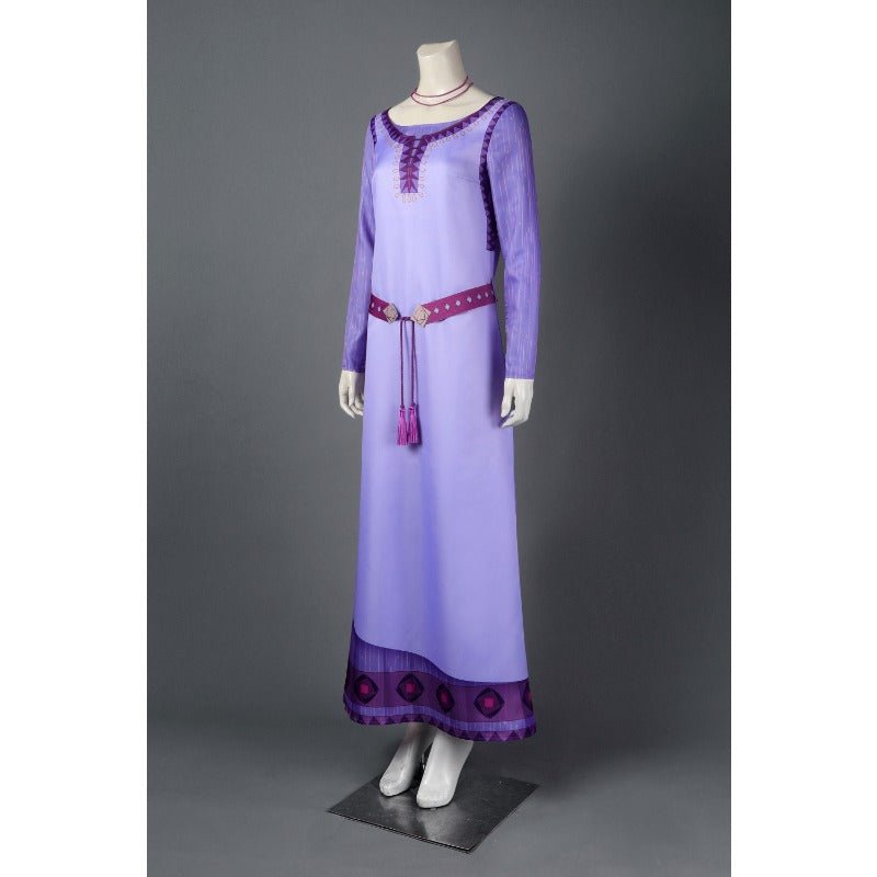 Vestido de Princesa Roxo Asha Cosplay para Adultos - Filme Wish - Estrela Cosplay