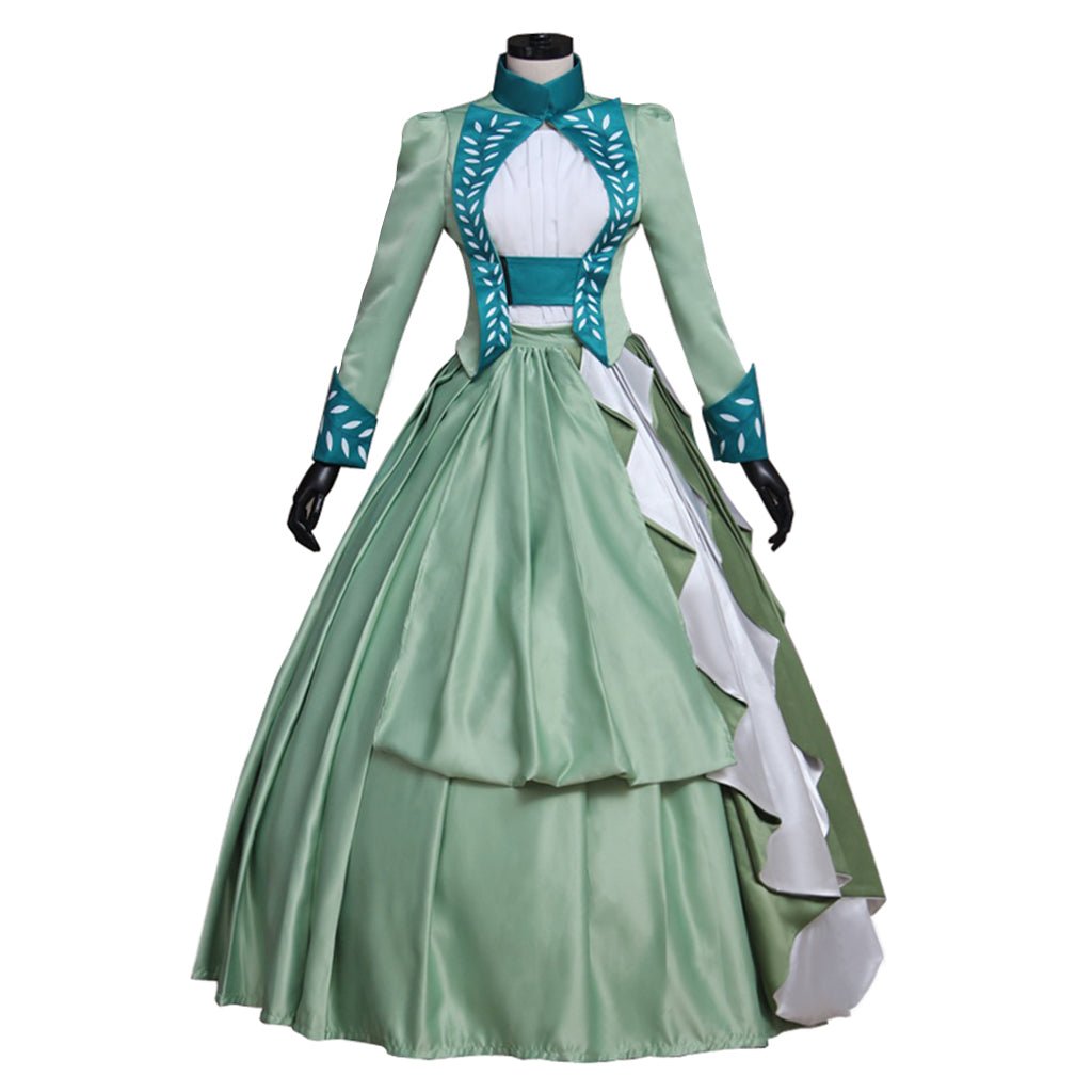 Vestido Vitoriano de Cosplay Mina Harker Verde para Mulheres - Estrela Cosplay