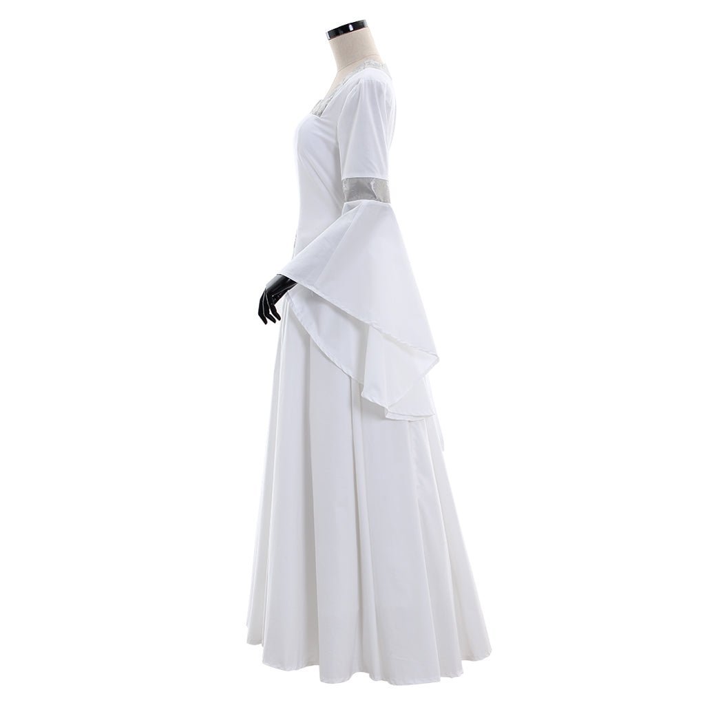 Vestido Medieval Branco Princesa Renascença Traje Cosplay Casamento Retro - Estrela Cosplay