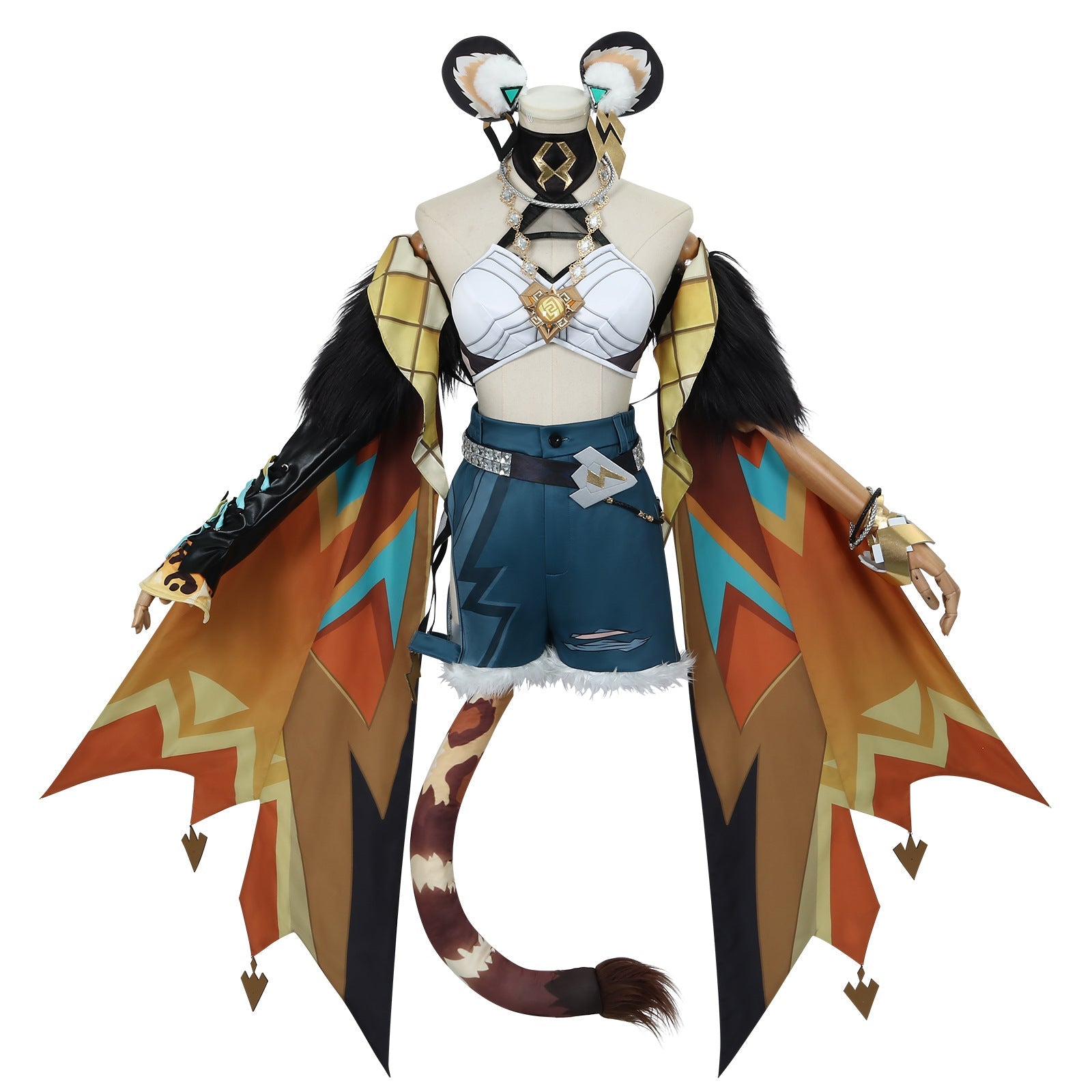 Fantasia de Cosplay Genshin Impact Natlan - Roupa de Patinadora Pantera Xilonen - Estrela Cosplay