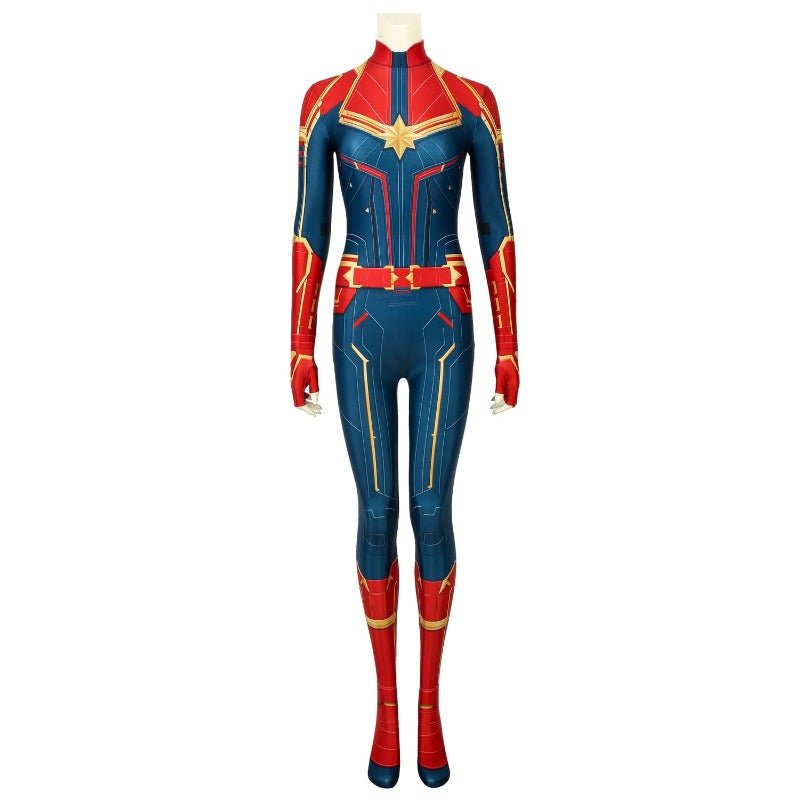 Fantasia Captain Marvel Impressão Digital para Fãs - Estrela Cosplay