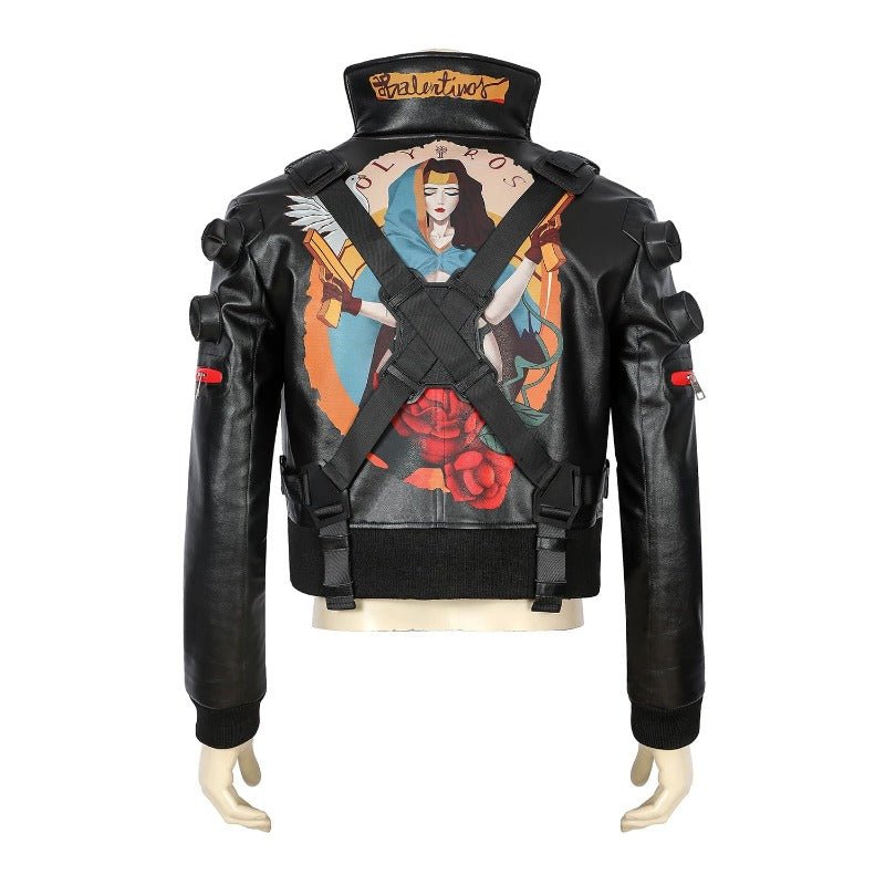 Traje de Cosplay Jackie 2077 em Couro Artificial Fato Preto para Halloween e Festas - Estrela Cosplay