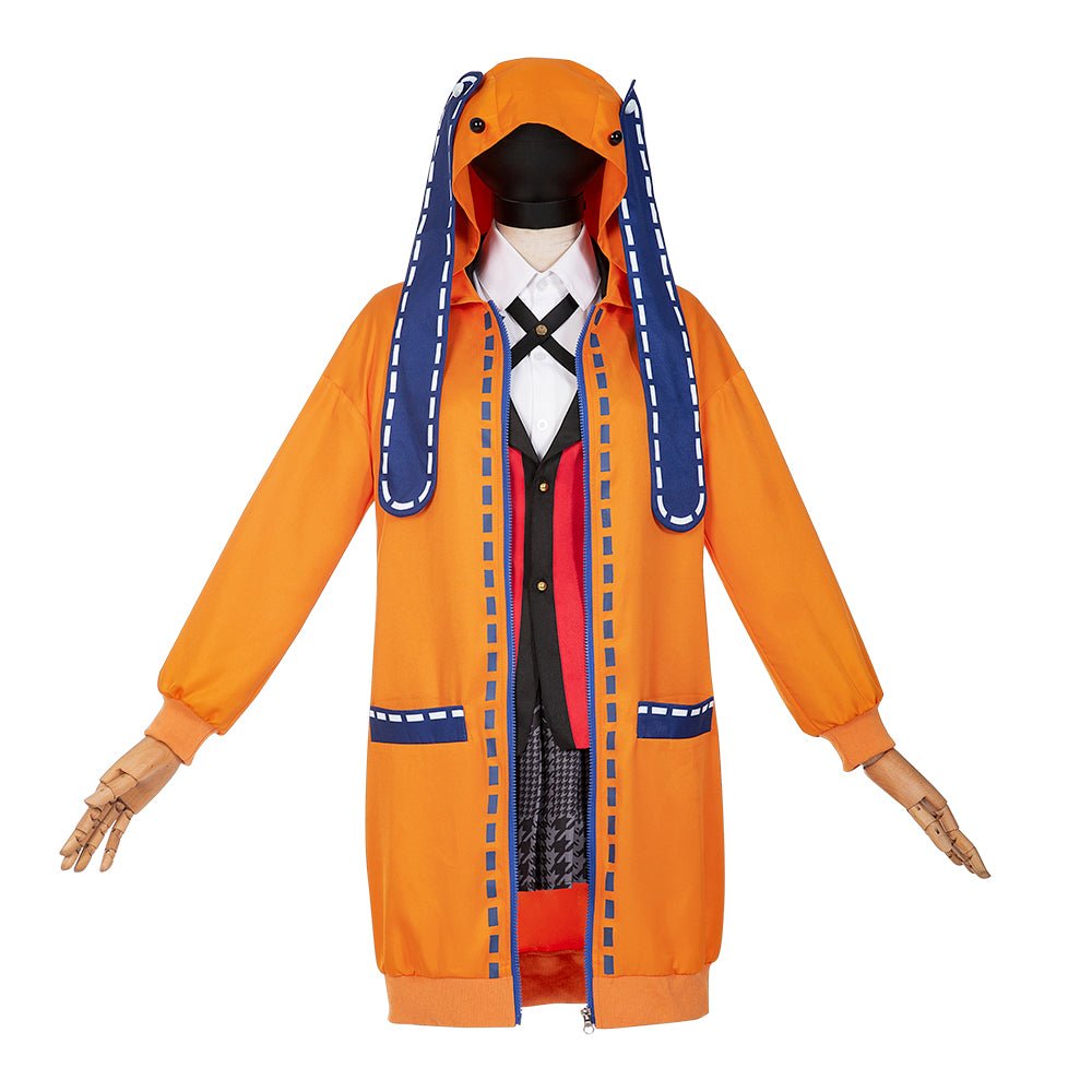 Fantasia de Cosplay Jabami Yumeko Kakegurui para Mulheres - Vestido Preto, Peruca e Meias Listradas - Estrela Cosplay