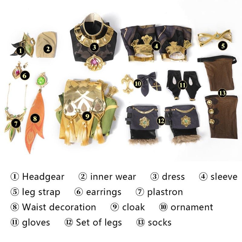 Fantasia de Cosplay Genshin Impact Collei Ver.2 - Traje Oficial do Personagem - Estrela Cosplay