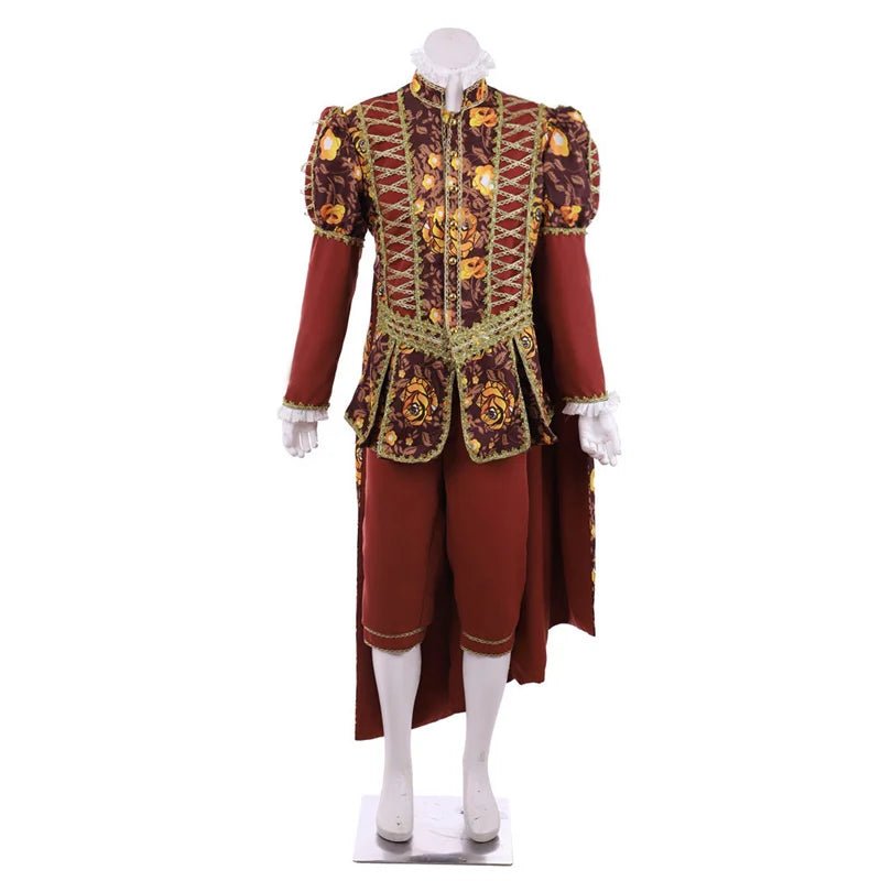 Traje de Rei Tudor para Homens - Fantasia Medieval Elizabetana com Capa | Série Medieval Estrela do Cosplay - Estrela Cosplay