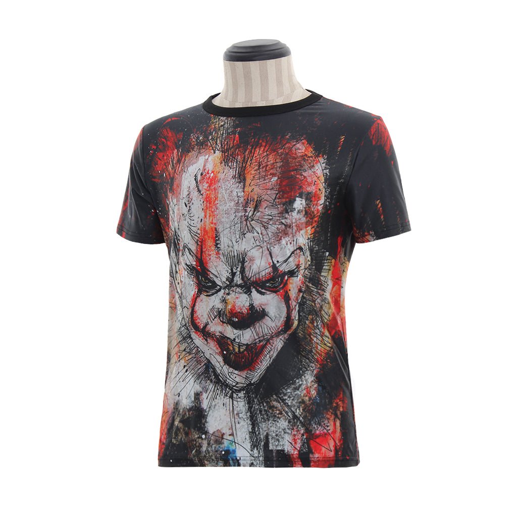 Camiseta Manga Curta Pennywise - It: Capítulo Um - Fantasia de Cosplay - Estrela Cosplay