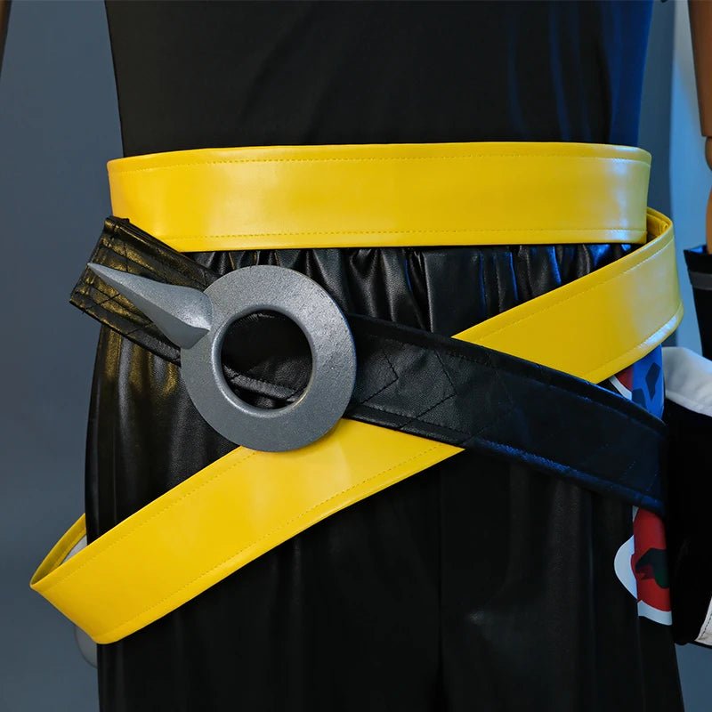 Fantasia de Cosplay HEARTSTEEL Ezreal do Jogo LOL - Terno Preto Unissex Conjunto Completo com Óculos para Halloween - Estrela Cosplay