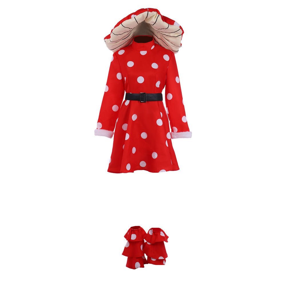 Fantasia de Cosplay Uniforme Anime Halloween Carnaval Komori Kinoko Vestido Vermelho de Bolinha - Estrela Cosplay