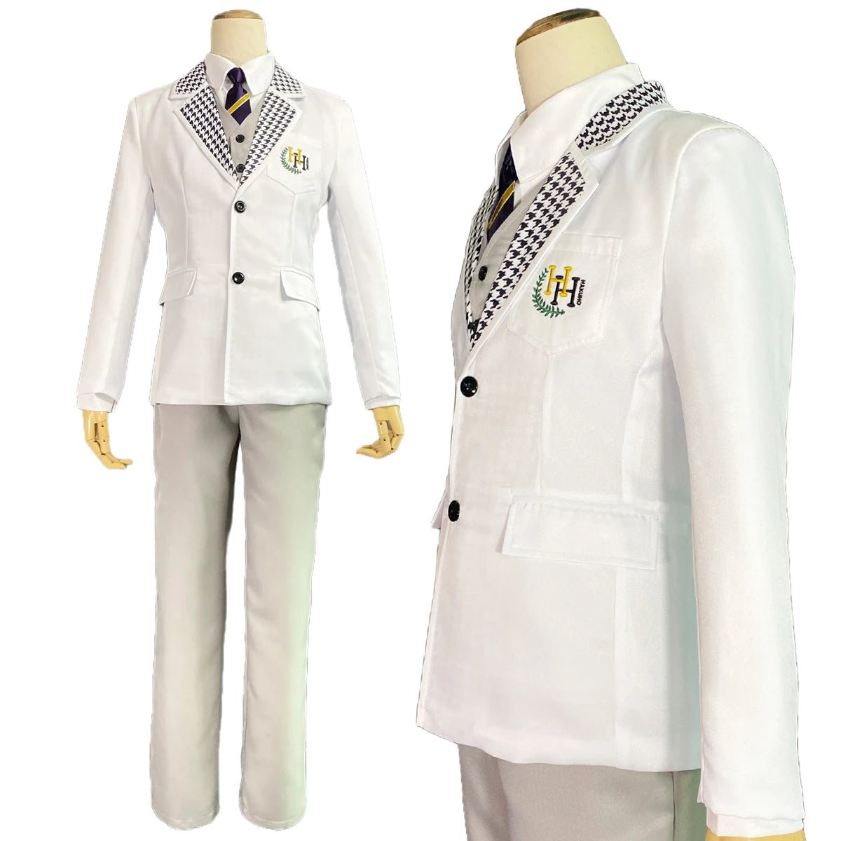 Peruca de Cosplay de Blue Lock - Nagi Reo Mikage Uniforme Escolar com Bordados e Rede de Rosas em Fibras Sintéticas - Estrela Cosplay