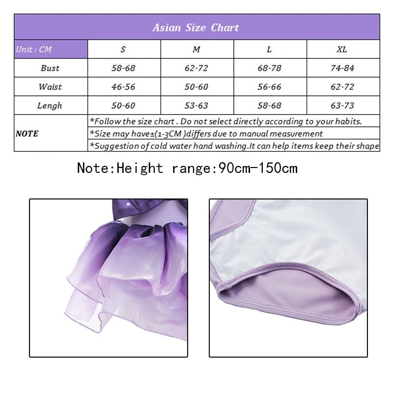 3-14 anos Verão Menina Macaquinho de Nado Princesa Laço Crianças Kokomi Roupa de Banho Biquini Infantil - Estrela Cosplay