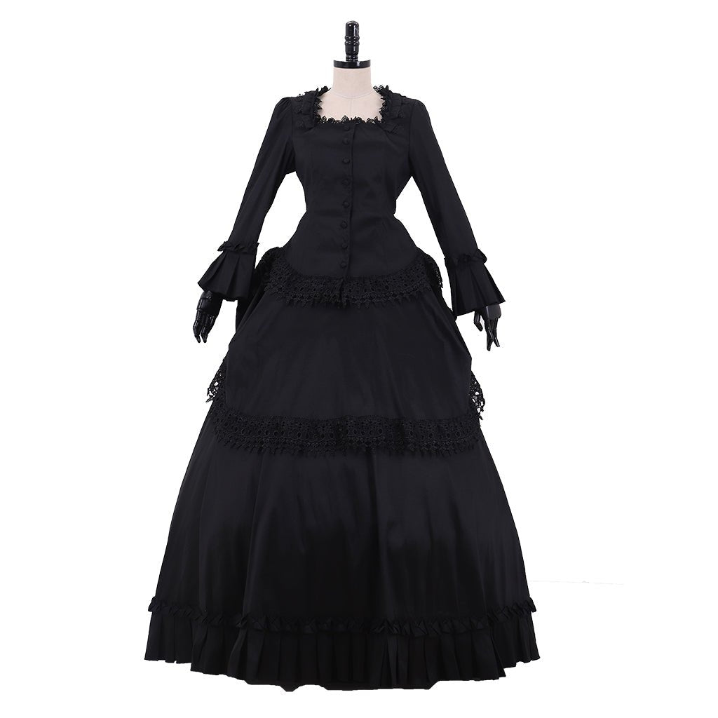 Vestido Vitoriano Gótico com Bustle | Traje Steampunk Baile Vintage para Cosplay - Estrela Cosplay