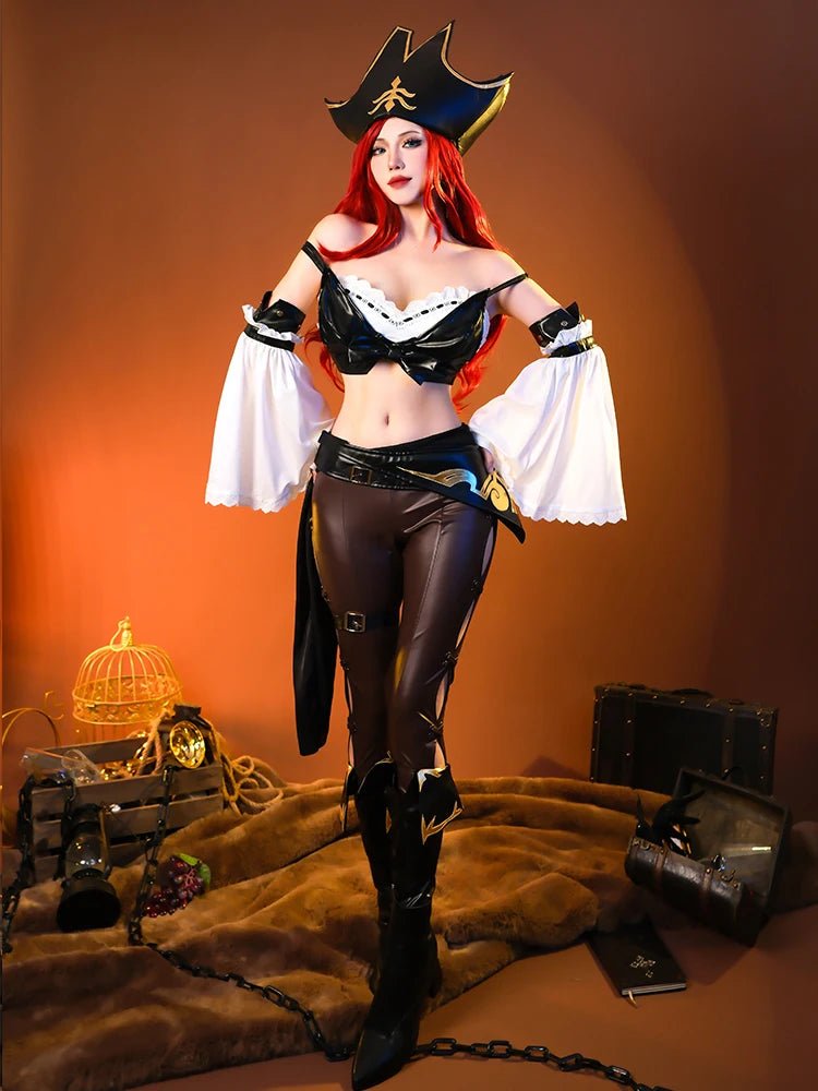 Fantasia LOL Miss Fortune Caçadora de Recompensas - Traje Feminino para Cosplay e Halloween - Estrela Cosplay