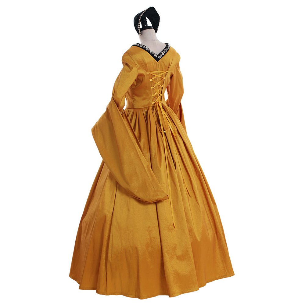 Vestido Cosplay Rainha Ana Boleyn Medieval Corte Tudor Renascença para Mulheres - Estrela Cosplay