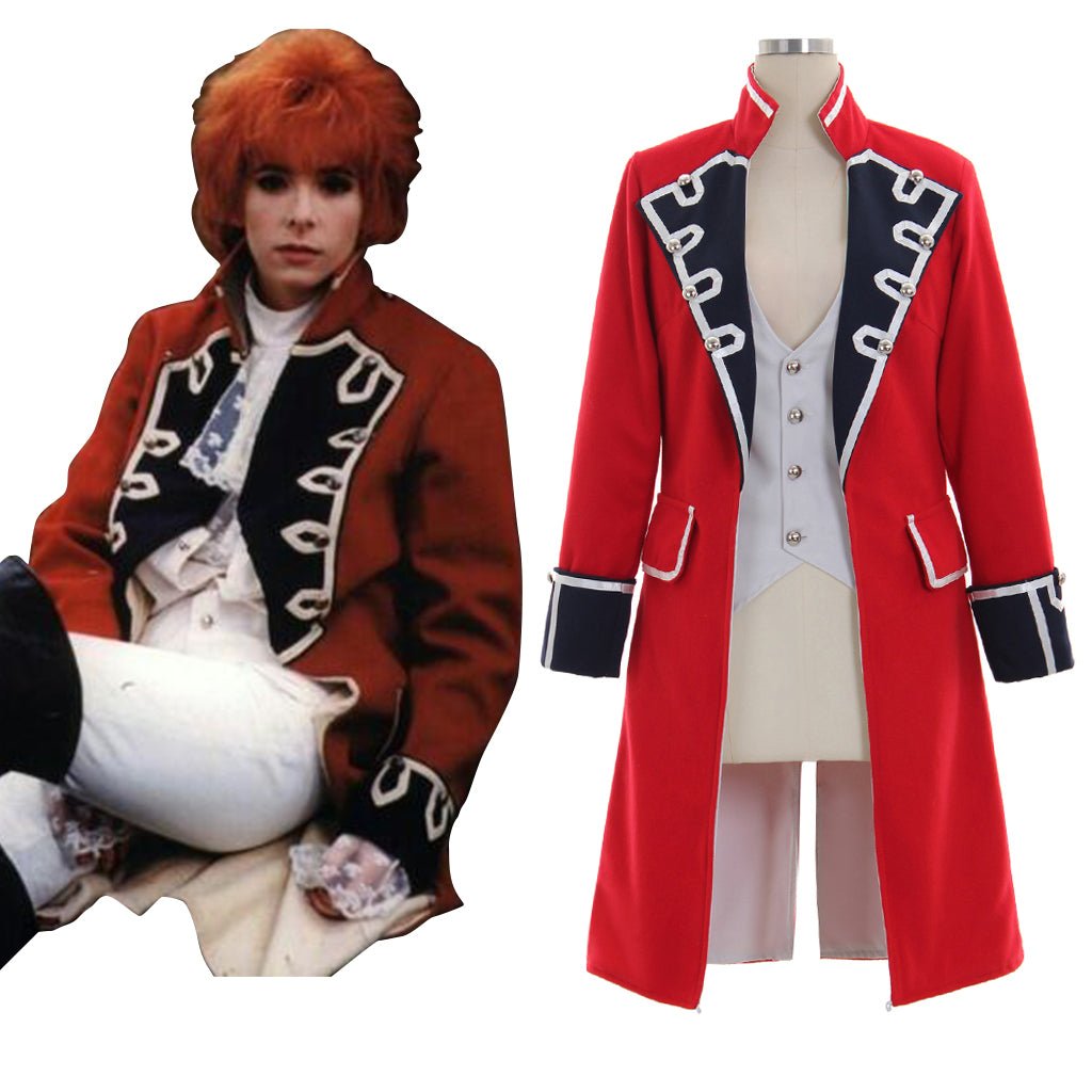 Elegante Casaco de Pirata Vermelho de Lã com Punhos Pretos para Mulheres – Estilo Napoleão - Estrela Cosplay