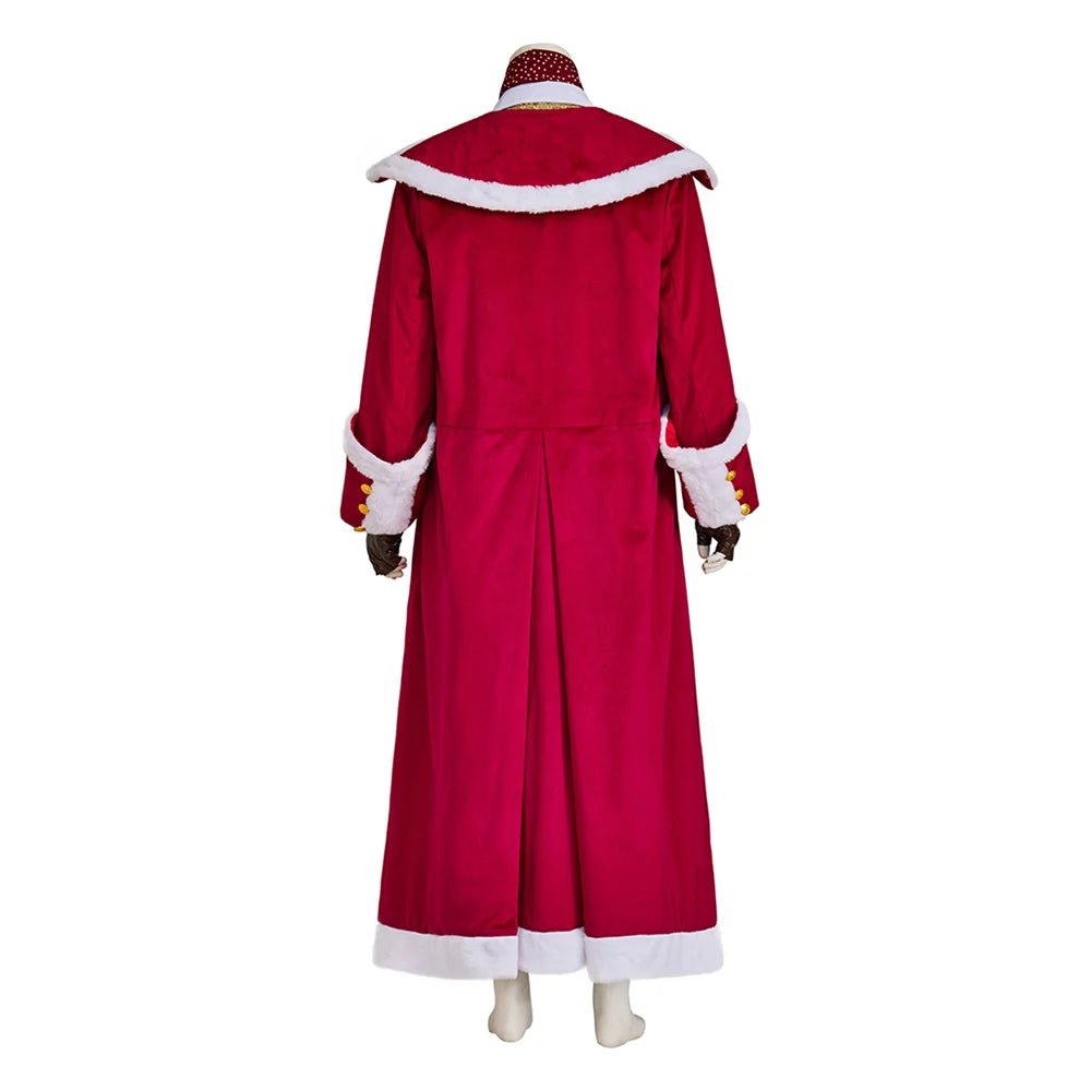 Fantasia Medieval de Papai Noel para Natal - Casaco Vermelho de Veludo Conjunto Completo - Estrela Cosplay