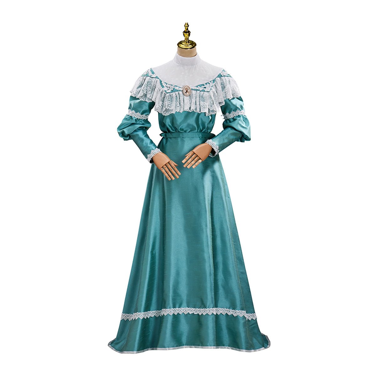Vestido Vitoriano Verde Ombro Fora - Fantasia Elegante para Fãs de Anime - Estrela Cosplay