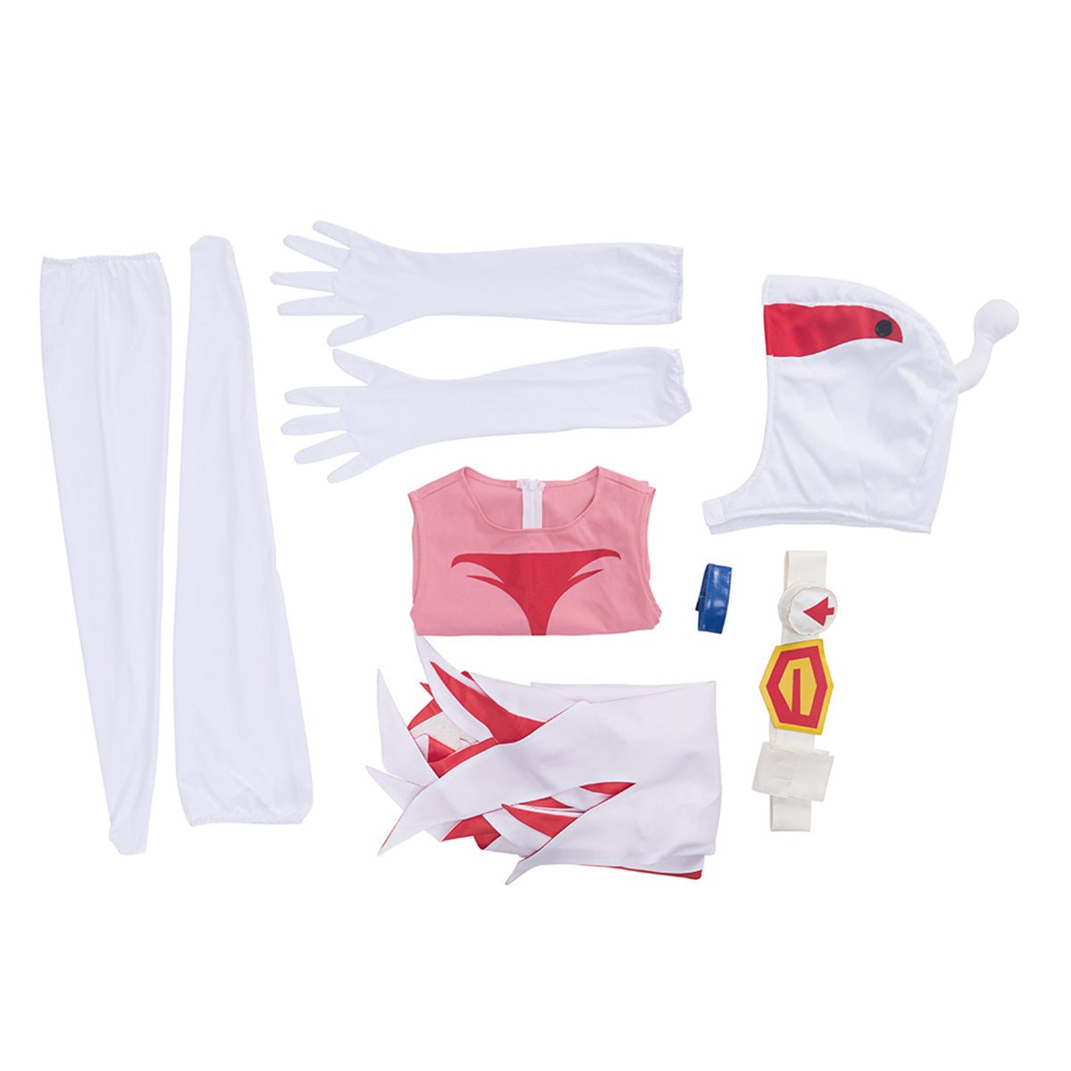 Fantasia Rosa Jun da Equipe Ninja Científica Gatchaman – Traje Oficial de Anime - Estrela Cosplay