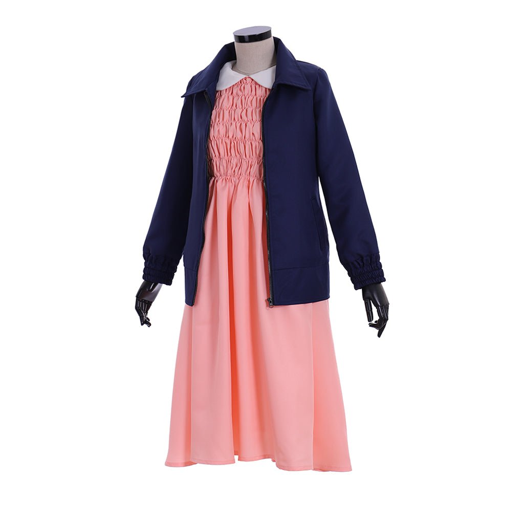 Vestido Eleven Plus Size para Mulheres - Fantasia de Vestido Rosa de Manga Comprida - Estrela Cosplay