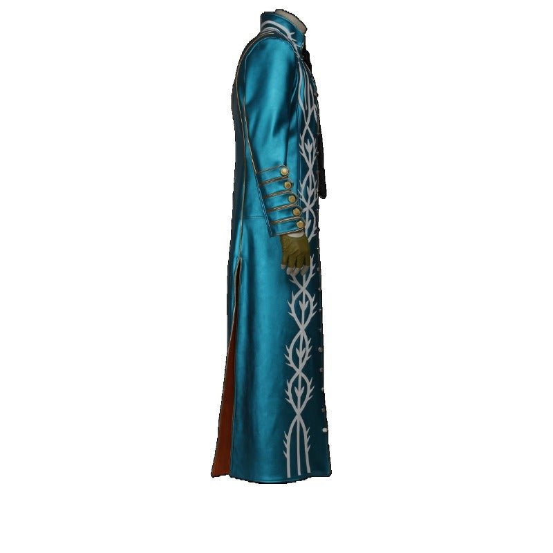 Fantasia de Vergil de Devil May Cry 3 - Casaco Trench em Couro para Cosplay e Halloween - Estrela Cosplay