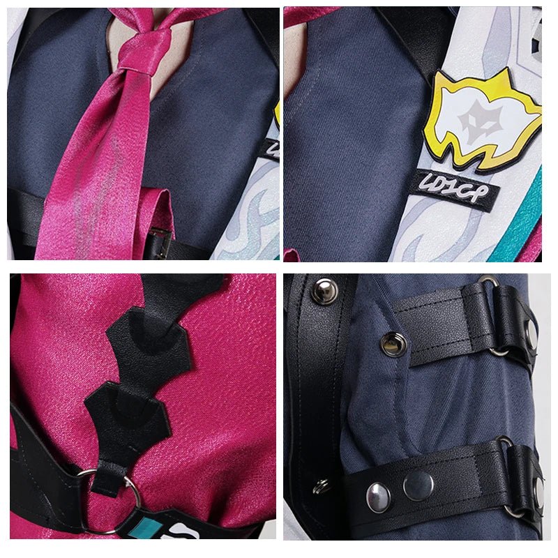 Fantasia Gallagher Honkai Star Rail - Oficial de Segurança Homem para Festa Halloween com Garrafa de Vinho - Estrela Cosplay