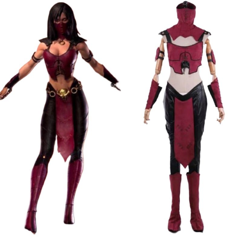 Fantasia Mileena Cosplay - Traje de Combate com Máscara para Mulheres - Estrela Cosplay