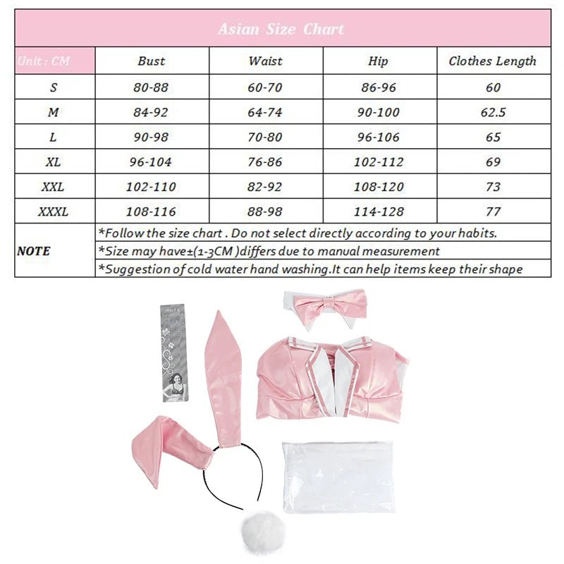 Fantasia de Coelhinha March 7th Honkai Star Rail para Mulheres - Uniforme Rosa Macacão - Estrela Cosplay