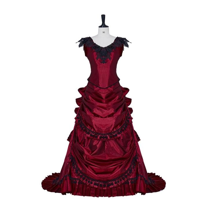 Vestido de Baile Vitoriano – Vestido Gótico com Armação do Século XVIII, Traje Formal de Vampiro - Estrela Cosplay